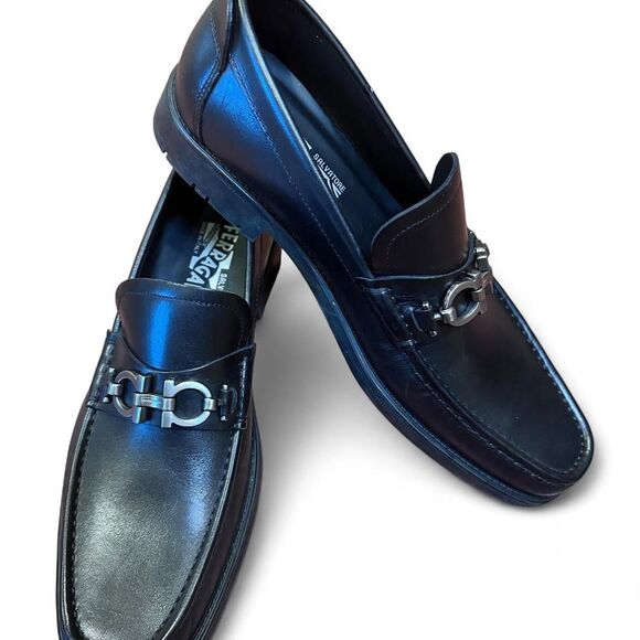 Salvatore Ferragamo Other - Salvatore Ferragamo Italian Leather Moccasin Loafers w/ Gancini Bit Sz 8.5